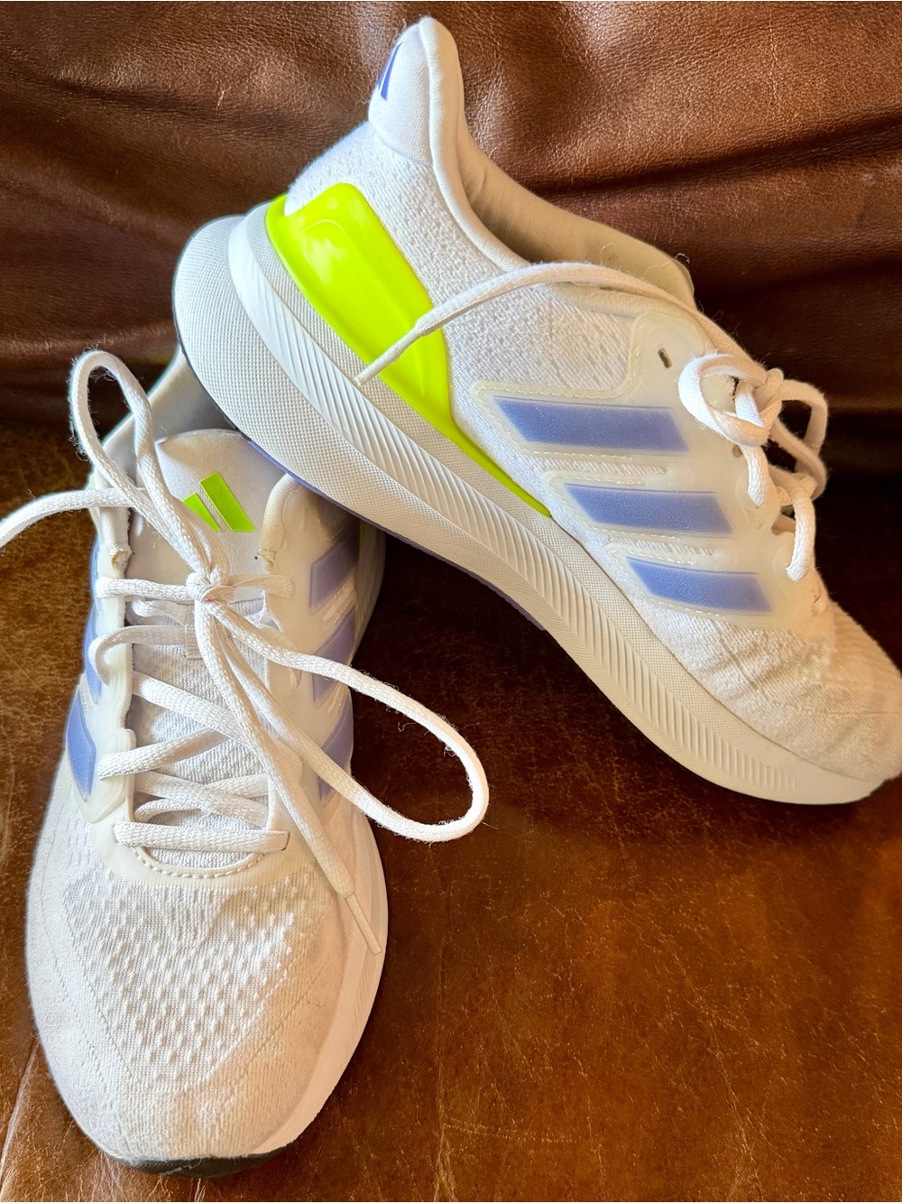adidas Ultrarun 5 J Running Shoes Cloud White Blue Lemon